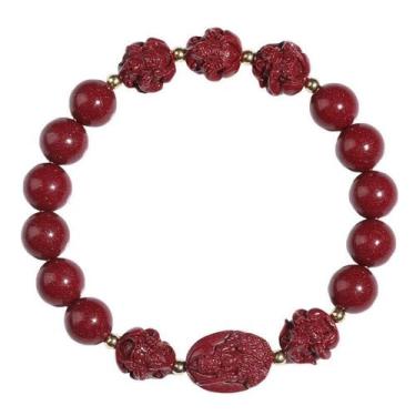 Imagem de Pulseira Cinnabar para homens e mulheres com diâmetro de miçangas de 8