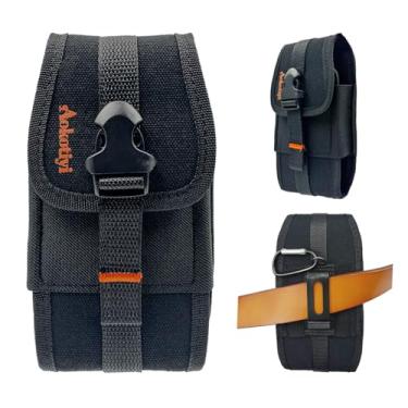 Imagem de Aokotiyi A capa com fecho de fivela resistente é adequada para iPhone 12/13/14/15/16/17 pro max 14/15/16/17 Plus, capa de proteção de cinto de lona 11/14 pro e bolsa resistente com suporte tático para