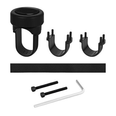 Imagem de HQRNYP Botão de volante, botão suicida, rotação de 360 graus, bola de manípulo de energia suicida de veículo, acessórios universais para carros, puxadores de suicídio pretos duráveis, rolamentos de