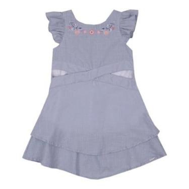 Imagem de Vestido Infantil Luxo Menina Bordado Paraiso Verão Ref 15647-Feminino