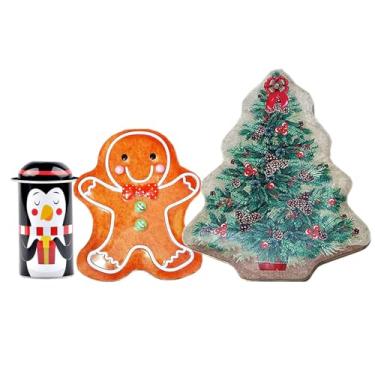 Imagem de Latas Divertidas Decorativas Natal para Doces e Presentes: Kit 3 Latinhas Sortidas