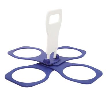 Imagem de SUNGOOYUE Porta-copos Portátil de Plástico para Bebidas, 4 Porta-copos Com Alça, Perfeito para Diferenciar Várias Bebidas, Ideal para Festas (Azul)