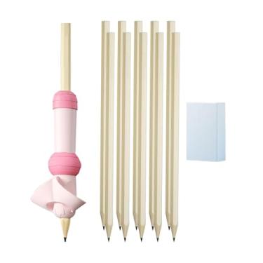 Imagem de Shakven Punhos de lápis para crianças, corretor de lápis - Alunos Grip Trainer Escrita Auxilia na Correção de Postura Aperto de Dedo - Lápis corretivo científico aperta caneta segurando