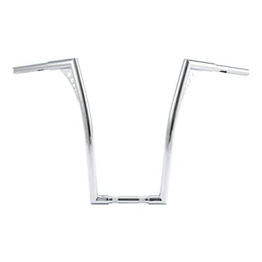 Imagem de XFMT Barra de gancho de macaco de elevação para motocicleta, guidão de asa de morcego de 3,5 cm para Harley Sportster XL Softail Dyna Road King (cromado, 50,8 cm)