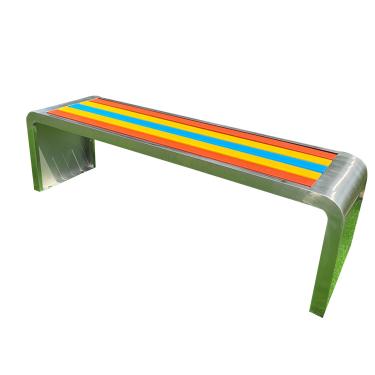 Imagem de TRGCJGH Banco de jardim de aço inoxidável, móveis de cadeira de banco de pátio, banco externo bancos de metal para 2-3 pessoas para varanda, parque, quintal, entrada (100 cm/39,3 pol, B)