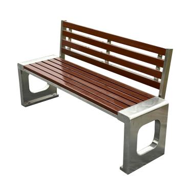 Imagem de TRGCJGH Bancos de aço inoxidável ao ar livre, banco de jardim de pátio, cadeira com encosto assentos de pátio para varanda frontal e quintal parque externo (120 cm/47,2 pol, B)