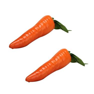 Imagem de BWESOO 2 peças de vegetais artificiais laranja cenoura de plástico reutilizável decoração de casa excelente qualidade e design popular, plantas artificiais e flores