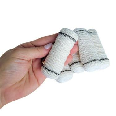 Imagem de Kit 12 Faixa Curativo Atadura Crepe 13 Fios Algodão Qualidade Aprovada