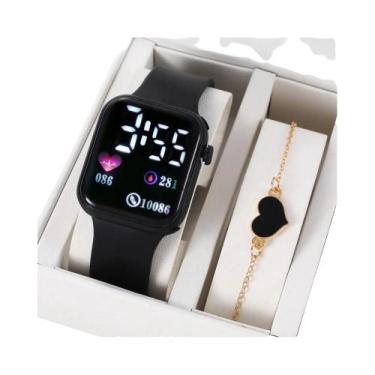 Imagem de Relógio De Pulso Quadrado À Prova d'Água LED Fashion Casual Eletrônico