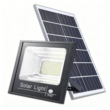 Imagem de HYZHANHONG Luzes de Segurança Solares LED com Controlo Remoto, Luminária Solar Exterior 1200W, Impermeável IP67, Indicada para Quintais, Varandas, Garagens, Jardins, etc.