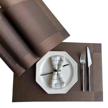 Imagem de Conjunto De Jogos Americanos Para Mesa De Jantar - Jogos Americanos De Tecido(KIT 4 Marrom)