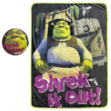 Imagem de Surreal Entertainment Cobertor Shrek com botão Shrek It Out Fleece Throw 114 cm x 152 cm