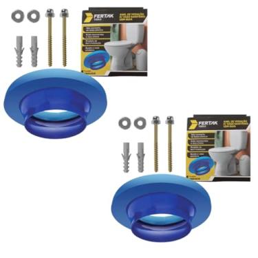 Imagem de Kit- 2 Anéis de Vedação para Vaso Sanitário+Parafusos 10x75mm Fertak