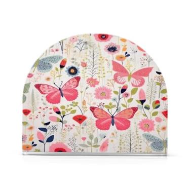 Imagem de Wassud Porta-guardanapos acrílico borboletas fofas, dispensador de guardanapo de papel moderno em forma de U para mesa, cozinha, sala de jantar, bancada 1 peça (comporta 50-60 guardanapos)