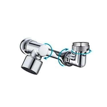 Imagem de Torneira giratória rotativa aerador universal rotação de 1080° extensor de torneira de pia braço robótico adaptador de bocal de torneira de água filtro de respingos 2 modos torneira de banheiro