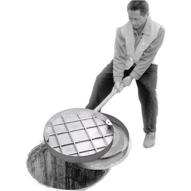 Imagem de uhyOHF Tampas de esgoto de aço reforçado circular/tampa de fossa séptica, tampa de bueiro embutida para poço de concreto, para calçadas urbanas de pavimentos de docas, tamanhos personalizados (uma cor