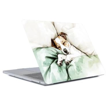 Imagem de Yicomon Compatível com MacBook Air 13 polegadas 2020 2021 M1 A2337 A2179 A1932, capa rígida de plástico para Mac Air 13 com Touch ID (2018-2021) - Cachorro fofo dormindo