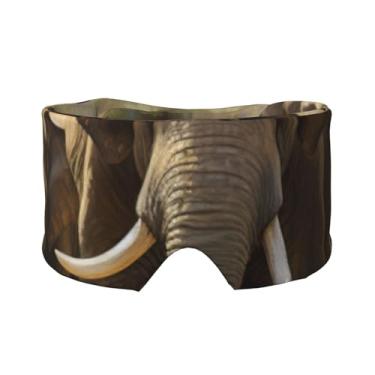 Imagem de Máscara protetora para olhos e orelhas com estampa de elefantes asiáticos, respirável, ajustável, blecaute, confortável