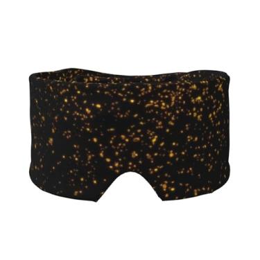 Imagem de Máscara de proteção para olhos e orelhas com estampa de papel de parede preto e dourado, respirável, ajustável, blecaute, venda, confortável