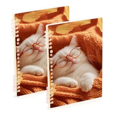 Imagem de Burbuja Cadernos com nome, papel pautado universitário A5 com 60 folhas, fichário para escritório, 2 unidades