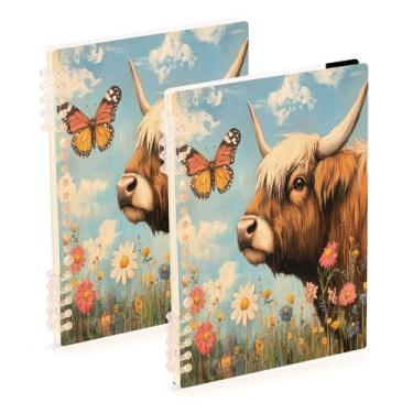 Imagem de Burbuja Cadernos com nome, papel pautado universitário A5 com 60 folhas, fichário para escritório, 2 unidades