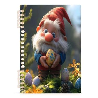 Imagem de Burbuja Caderno de ovos de gnomo de Páscoa, papel pautado universitário A5 com 60 folhas, caderno de anotações para diário, escritório, 1 pacote