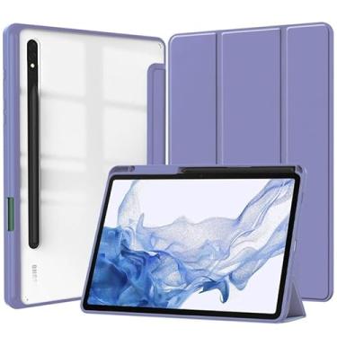 Imagem de Capa fina para tablet Samsung Galaxy Tab S10 Plus 2024/ S9 Plus/S9 FE Plus 5G 12,4 polegadas 2023 capa com suporte triplo (roxa)