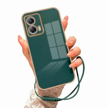 Imagem de Capa para Moto G 5G 2023, Motorola G 5G 2023, galvanizada, luxuosa, estética, moderna, bonita, para câmera completa, proteção TPU macia, à prova de choque, para Motorola Moto G 5G 2023 (verde