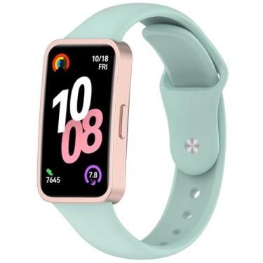 Imagem de Pulseira de silicone para Huawei Band 10/9/8 xDfind com fivela reversa (azul claro)