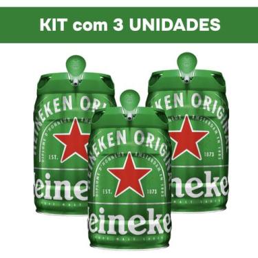 Imagem de Kit 3 Unidades Cerveja Barril 5l Heineken