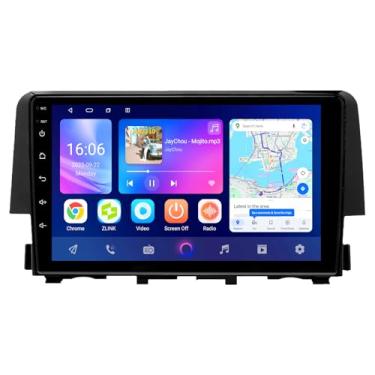 Imagem de CheDux Atualização de rádio automotivo estéreo Android 14 para Honda Civic 10th (2016-2021), Carplay sem fio | Android Auto 4G + 64G Navegação GPS com saída de fibra óptica SWC de tela sensível ao