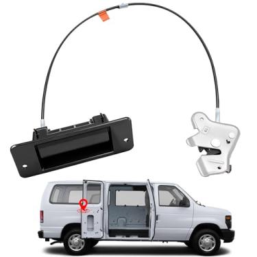 Imagem de Maçaneta de porta do lado direito para Ford E150 E250 E350 Econoline Van Super Duty 1992-2009 RH lado do passageiro porta articulada esquerda 40% conjunto de trava inferior com maçaneta substituir