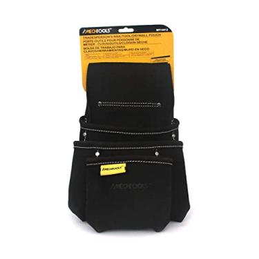 Imagem de MechTools Bolsa de drywall, bolsa de drywall, bolsa de unhas, suporte de bolsa de ferramentas, 3 bolsos, organizador de ferramentas para empreiteiros, bolsa de unhas, couro, avental de unhas, bolsa de