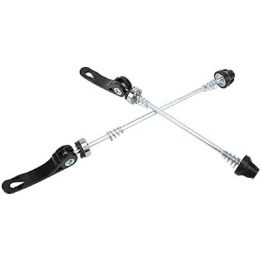 Imagem de KIMISS 1 par de Espetos de Liberação Rápida para Roda de Bicicleta Dianteira e Traseira – Eixos Leves de Alumínio e Aço para Bicicletas de Estrada e Montanha – Acessórios de Ciclismo de Fácil (Preto)