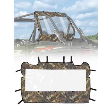 Imagem de ZIDIYORUO Para-brisa traseiro UTV para Polaris RZR (2014-2023 XP 1000 e TURBO) - Capa de janela traseira macia de PVC resistente, à prova de vento e à prova d'água, bloqueia poeira/lama/neve - Fácil