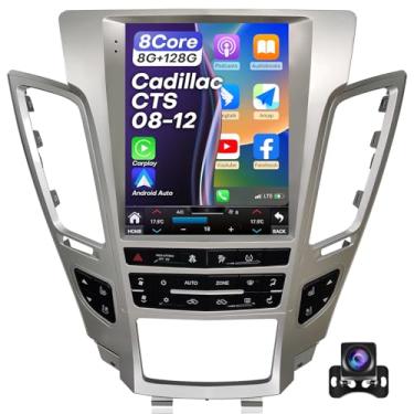 Imagem de Rádio 8 + 128 G para Cadillac CTS 2008 2009 2010 2011 2012 rádio 8 núcleos sem fio Carplay e Android Auto tela QLED de 9,7 polegadas WiFi GPS BT5.0 FM/AM AHD câmera de backup SWC