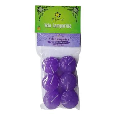 Imagem de Vela Lamparina Especial Djovia Roxa - Purificação 6 Unidades