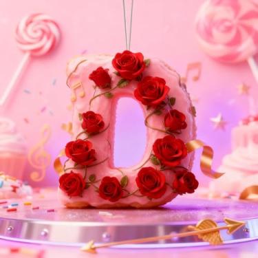 Imagem de Enfeites de Natal A-Z Cristal Pendurado, Dia dos Namorados, Letra D, Enfeites de Árvore de Natal, Decoração de Carro e Casa - Decoração Artesanal de Acrílico de Natal, Ideias de Troca de Presentes