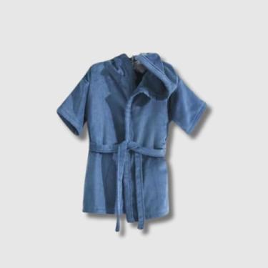 Imagem de Roupão Com Capuz Infantil Para Bebê - Diversas Cores (Azul)