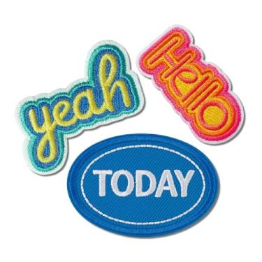 Imagem de Conjunto de remendo bordado, aplique de ferro com palavras sorridentes para jaquetas, mochilas, chapéus e roupas, costurar ou aplicar a calor - Happy Life Enjoy