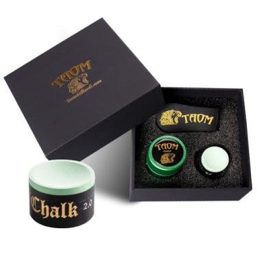 Imagem de YEUEK TAOM Suporte de giz de piscina em formato redondo prático acessórios de bilhar mini estojo magnético com ponta de giz recipiente caixa redonda de bilhar, ferramenta de ponta de taco modelador