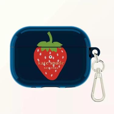 Imagem de Kate Spade New York Capa protetora para AirPods Pro com chaveiro - morango, compatível com AirPods Pro 2ª/1ª geração