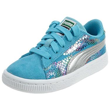 Imagem de Tênis infantil de camurça Puma Sport Lux (infantil), Blue Atoll/ Puma Silver, 6 Toddler