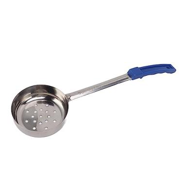 Imagem de GLOGLOW Filtro/colher para Espalhar Pizza e Servir Sopa, Alça Resistente Ao Calor, Utensílio de Cozinha, Molho de Aço Inoxidável (Azul 8 onças (dreno de furos))