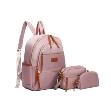 Imagem de Mochila Feminina + Bolsa Transversal Crossbody + Carteira (Kit 3 em 1) (Lilás)