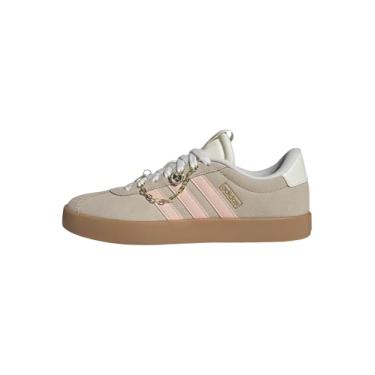 Imagem de adidas Tênis feminino VL Court 3.0, Crystal Linen/Blush Pink/Off White, 34