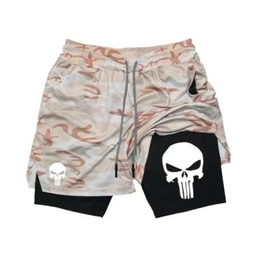 Imagem de Shorts De Corrida Masculinos 2 Em 1 De Secagem Rápida Com Bolso Para C