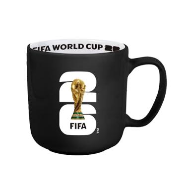 Imagem de Honav Caneca listrada da Copa do Mundo da FIFA 2026 425 g – Copos de cerâmica durável com visual listrado icônico – Presente ideal para fãs de futebol e colecionadores