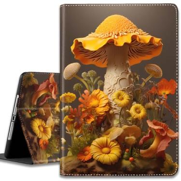 Imagem de Capa para iPad (A16) 11ª geração 11 polegadas 2025/iPad 10ª geração 10,9 polegadas 2022, capa protetora ultrafina multi-ângulo, com hibernar/despertar automático, girassol cogumelo
