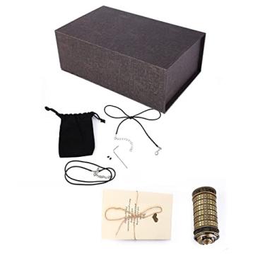 Imagem de ZJchao Da Vinci Code Lock Romântico Carta de Senha Clássico Design Elegante Suporte de Anel de Metal Proposta de Noivado Casais Aniversário Proposta de Casamento Surpresa